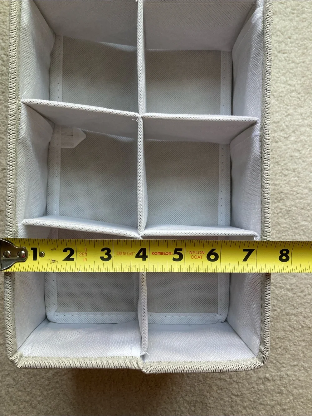 The Container Store bundle of two cocoa twill section drawer organizers